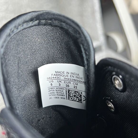 Converse CTAS HI Top Sequins BLACK/BLUE/CHERRY RED Sneakers Shoes Size 5 3.5 - Picture 9 of 10